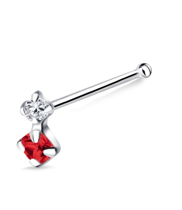 Red Diamond Dangling Bone Nose Stud NSKD-830